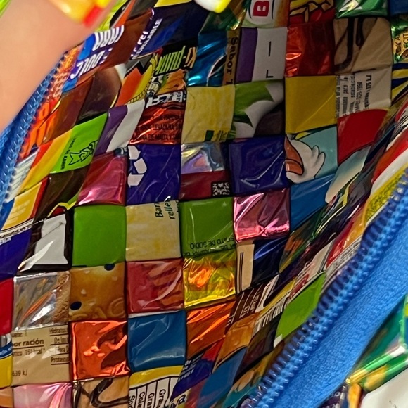 Foil gum candy wrapper colorful shoulder bag purse - Picture 3 of 8
